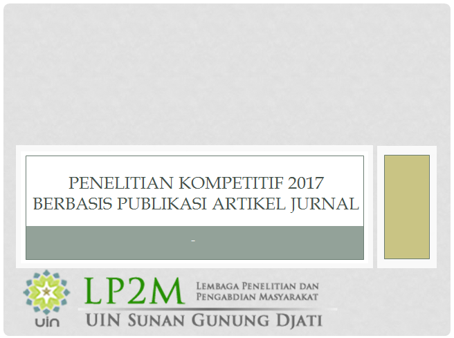 PENELITIAN KOMPETITIF 2017 BERBASIS PUBLIKASI ARTIKEL JURNAL